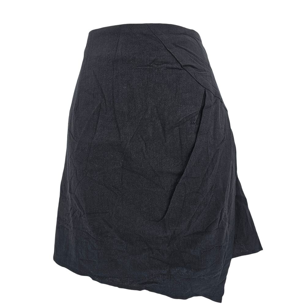 Cupshe Womans size XL Asymmetrical Hem Textured Cotton Mini Skirt Black NEW
